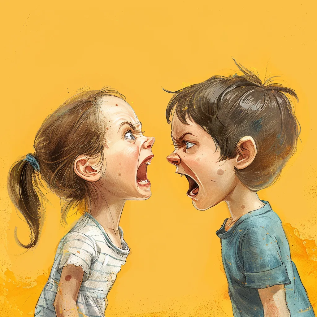deux enfants qui se hurlent dessus