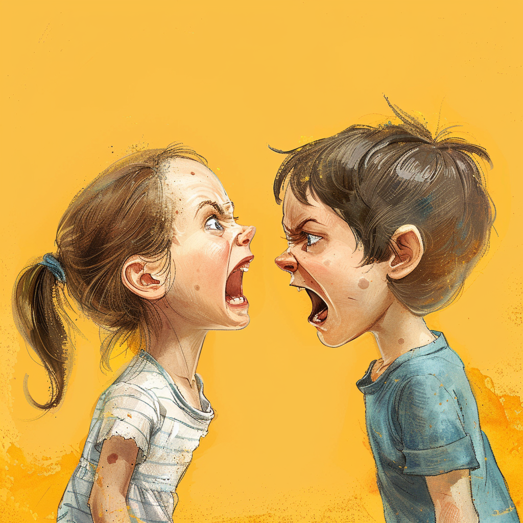 deux enfants qui se hurlent dessus